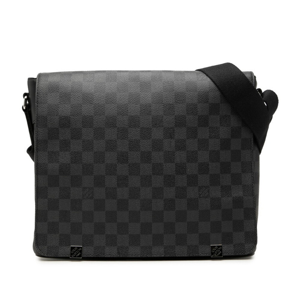 Louis Vuitton Damier Graphite District MM NM Crossbody Shoulder Bag N41029 Bl...